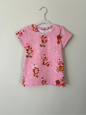 Handmade In America Vintage Nostalgic Strawberry Shortcake pink tee shirt 3